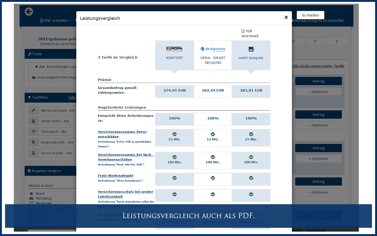 Leistungsvergleich auch als PDF.